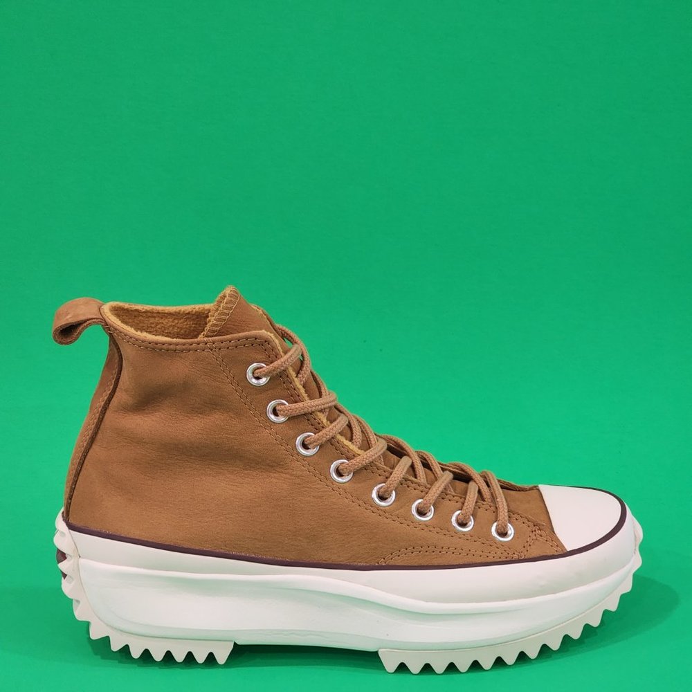 Converse Run Star Hike Hi Wheat Nubuck Leather Platform Sneakers 171666C NWT - Picture 2 of 6